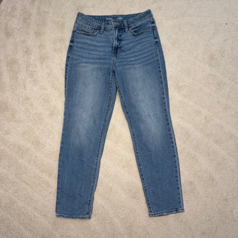 Old Navy OG Straight High Rise Secret Smooth Pocket Jeans Medium Wash women's 6